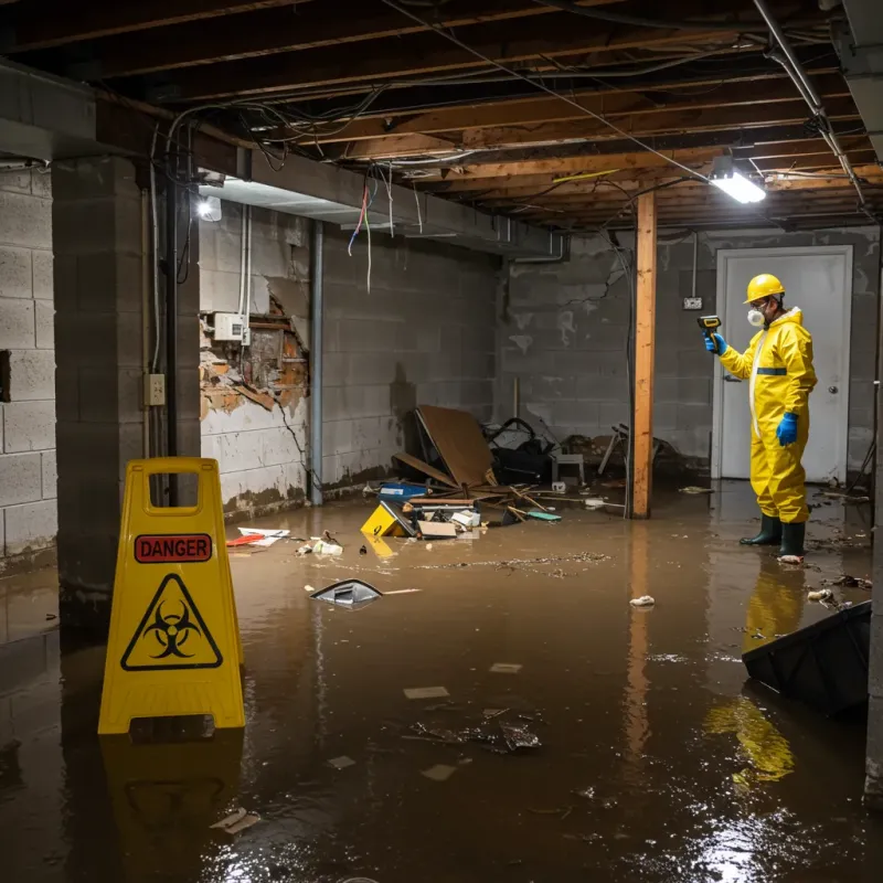 Flooded Basement Electrical Hazard in Caswell County, NC Property