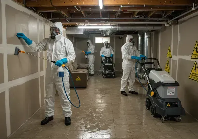 Basement Moisture Removal and Structural Drying process in Caswell County, NC